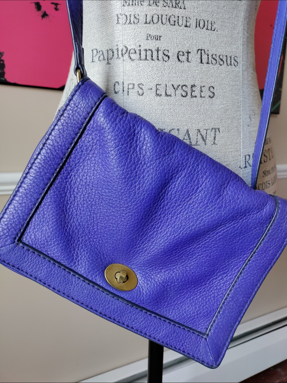 J. Crew Midnight Blue Leather Crossbody Bag